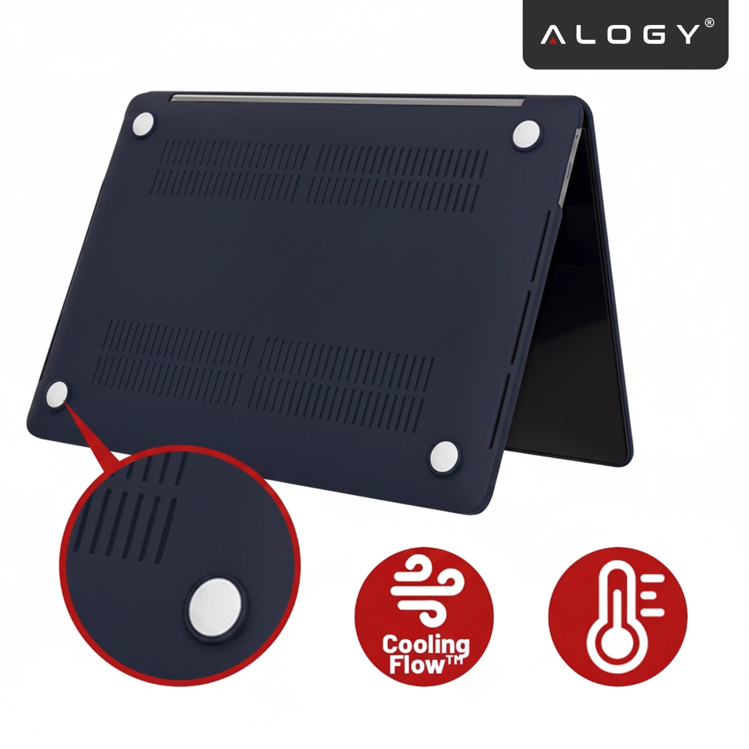 Etui laptop set Alogy AirGuard pentru MacBook Pro 16" M1/M2/M3/M4, mat, granat, ultracompact, rezistent la zgarieturi