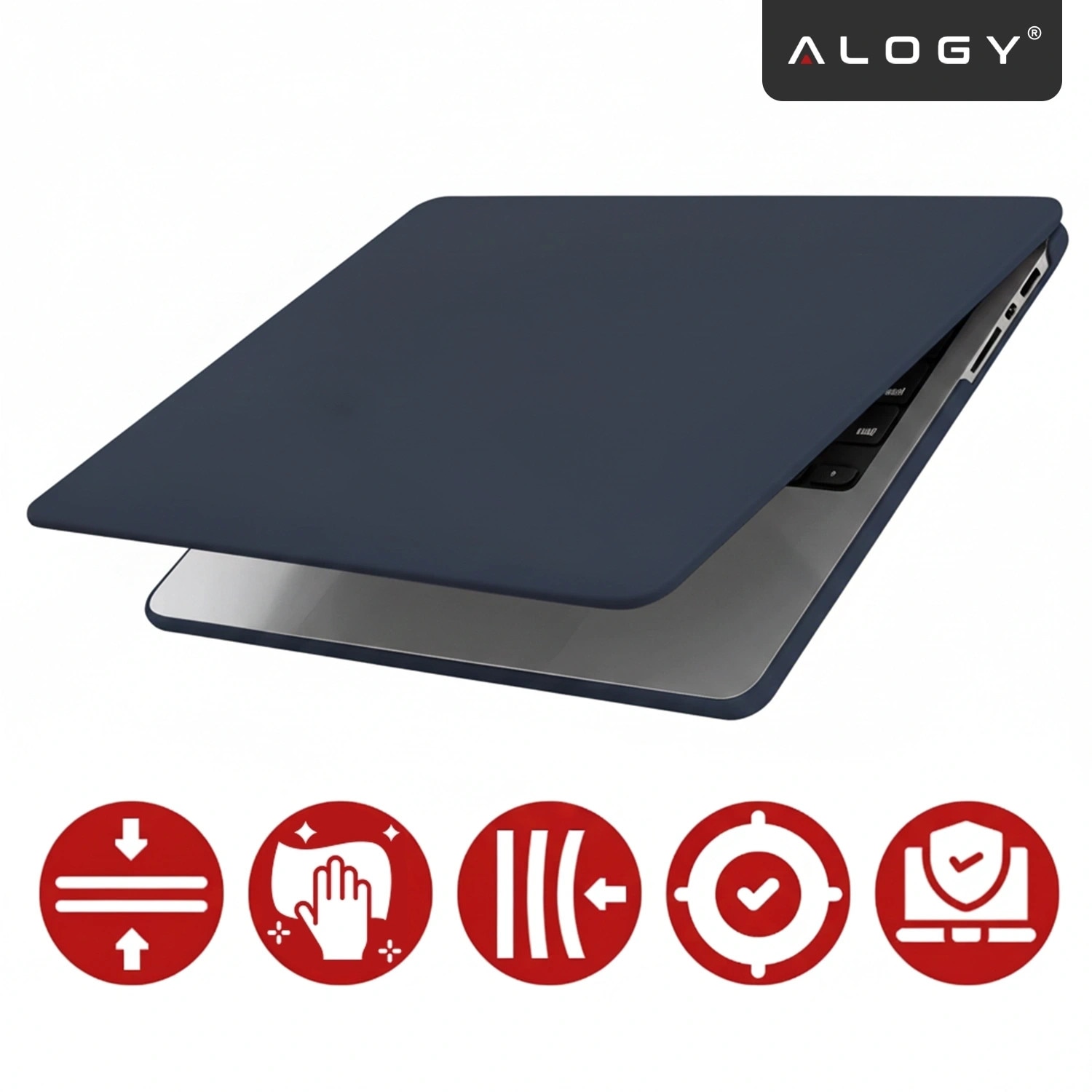 Etui laptop set Alogy AirGuard pentru MacBook Pro 16" M1/M2/M3/M4, mat, granat, ultracompact, rezistent la zgarieturi