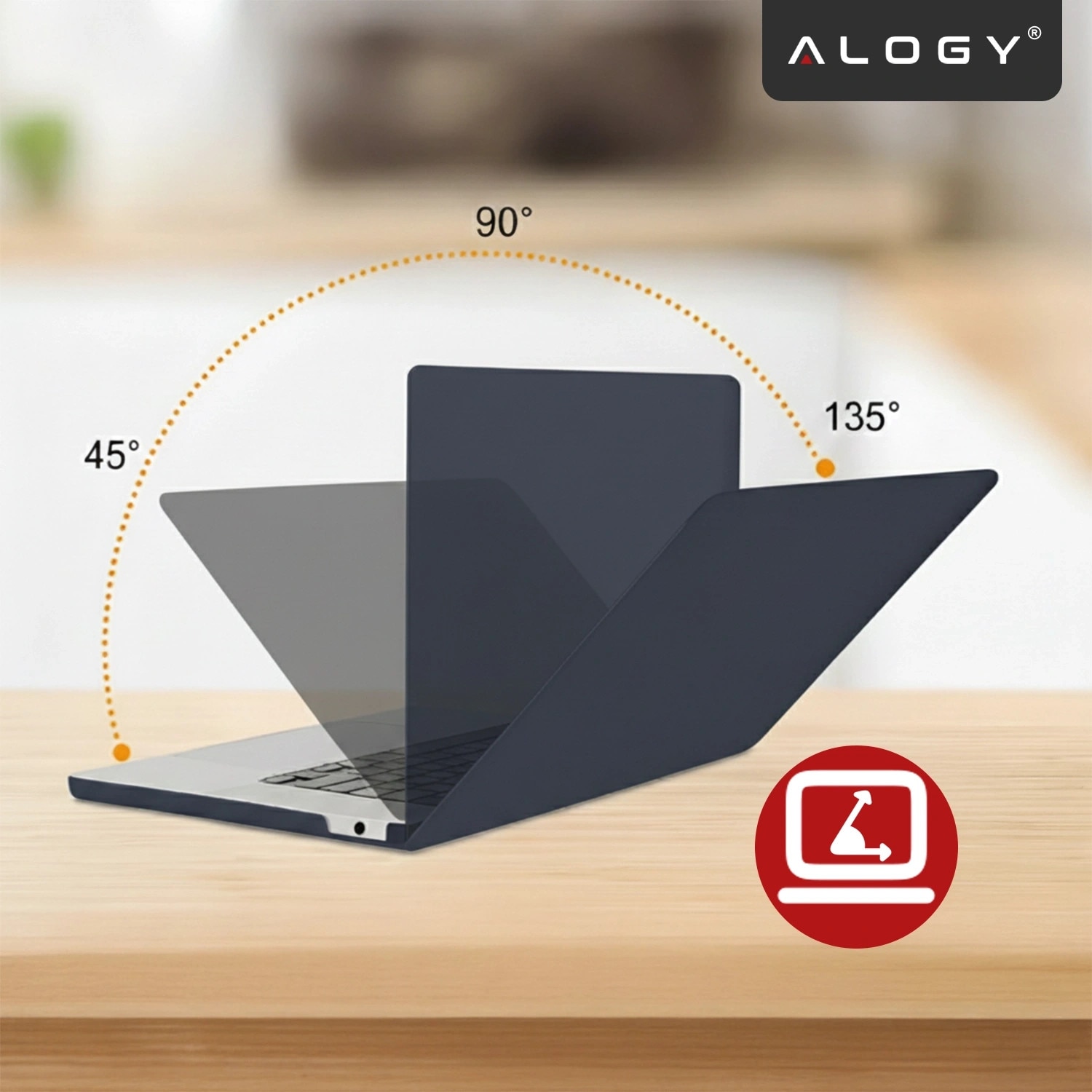 Etui laptop set Alogy AirGuard pentru MacBook Air 13.6" M2/M3/M4, mat, granat, 308x217mm