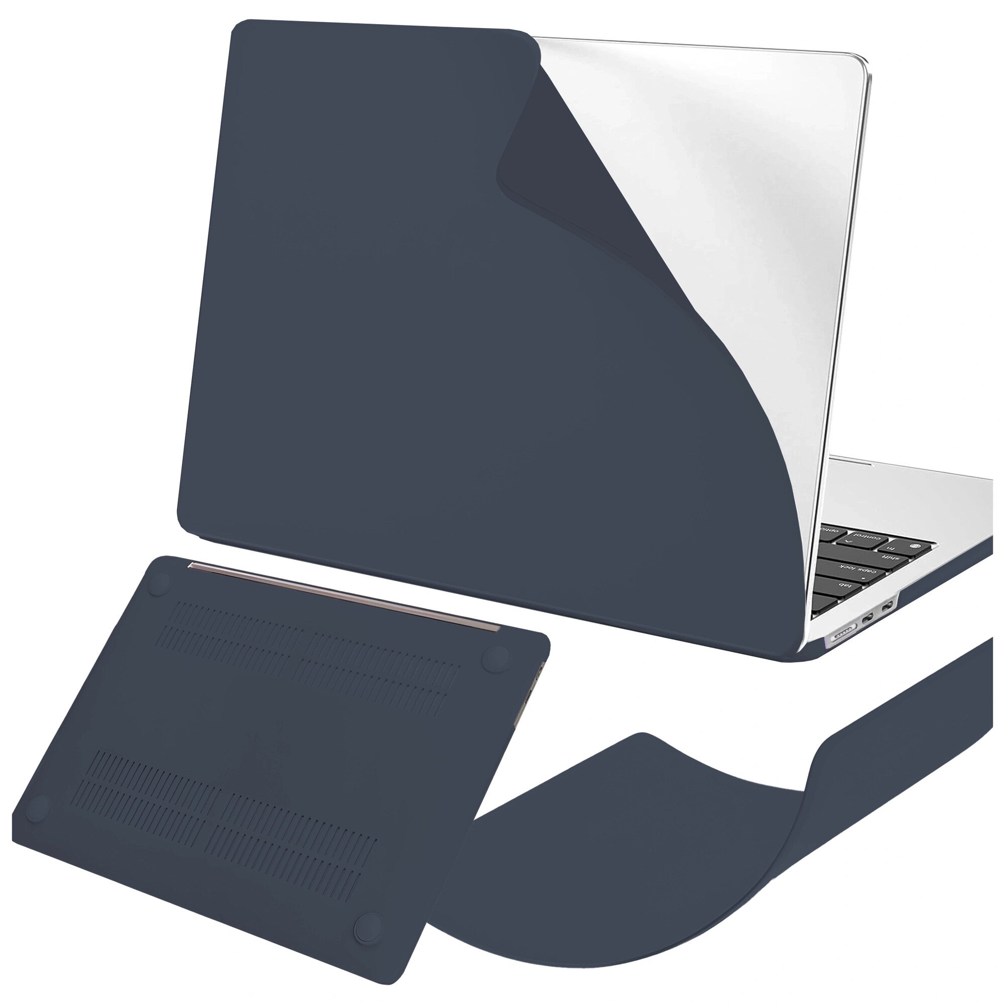 Etui laptop set Alogy AirGuard pentru MacBook Air 13.6" M2/M3/M4, mat, granat, 308x217mm