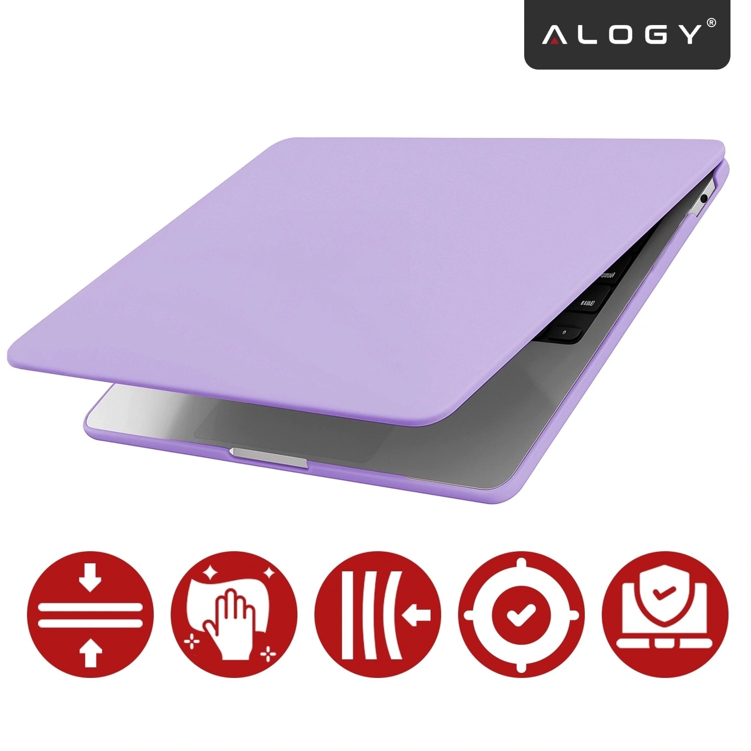 Etui de protectie Alogy AirGuard pentru MacBook Air 13 13.3" - mat, violet, ultracompact, rezistent la zgarieturi, set de doua piese