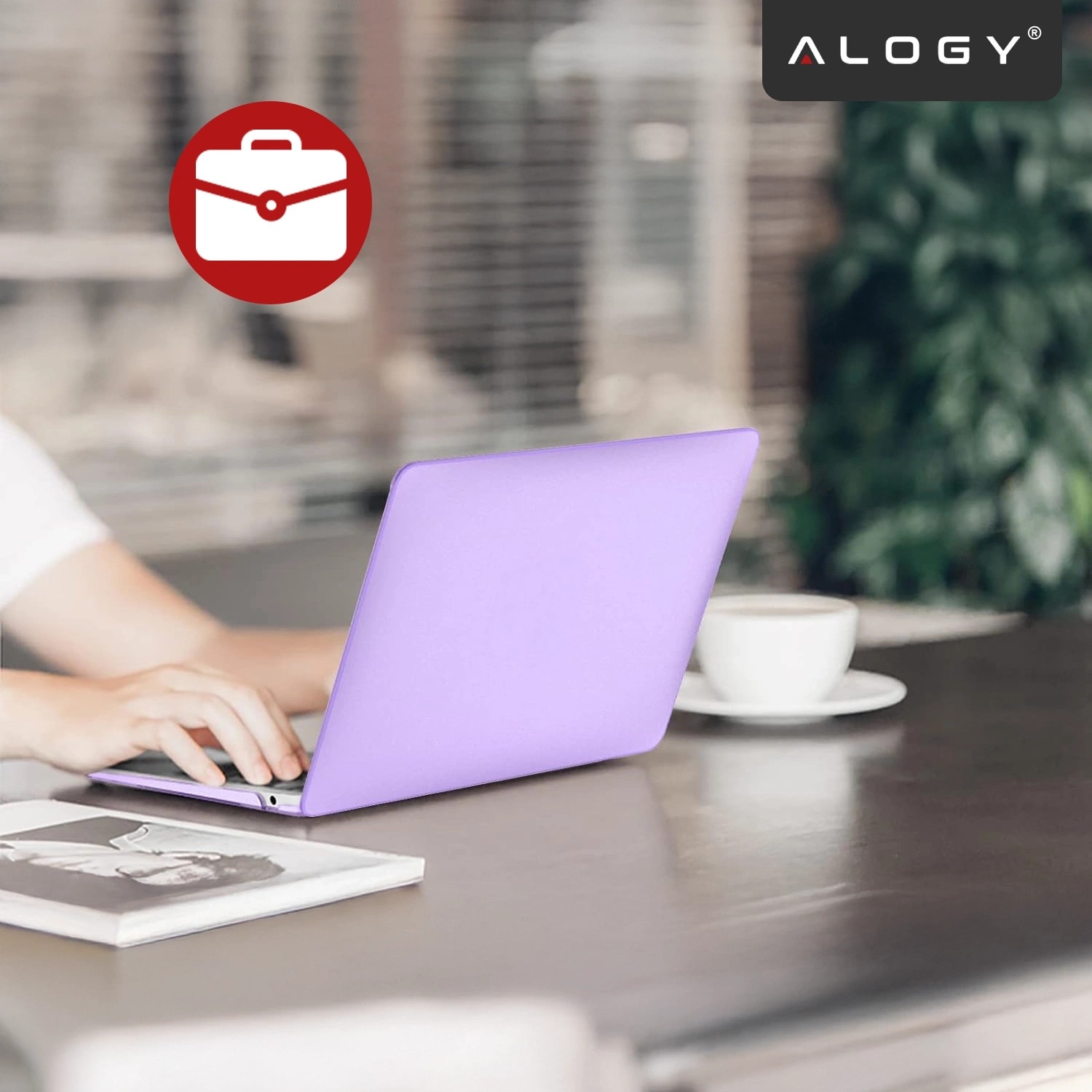 Etui de protectie Alogy AirGuard pentru MacBook Air 13 13.3" - mat, violet, ultracompact, rezistent la zgarieturi, set de doua piese