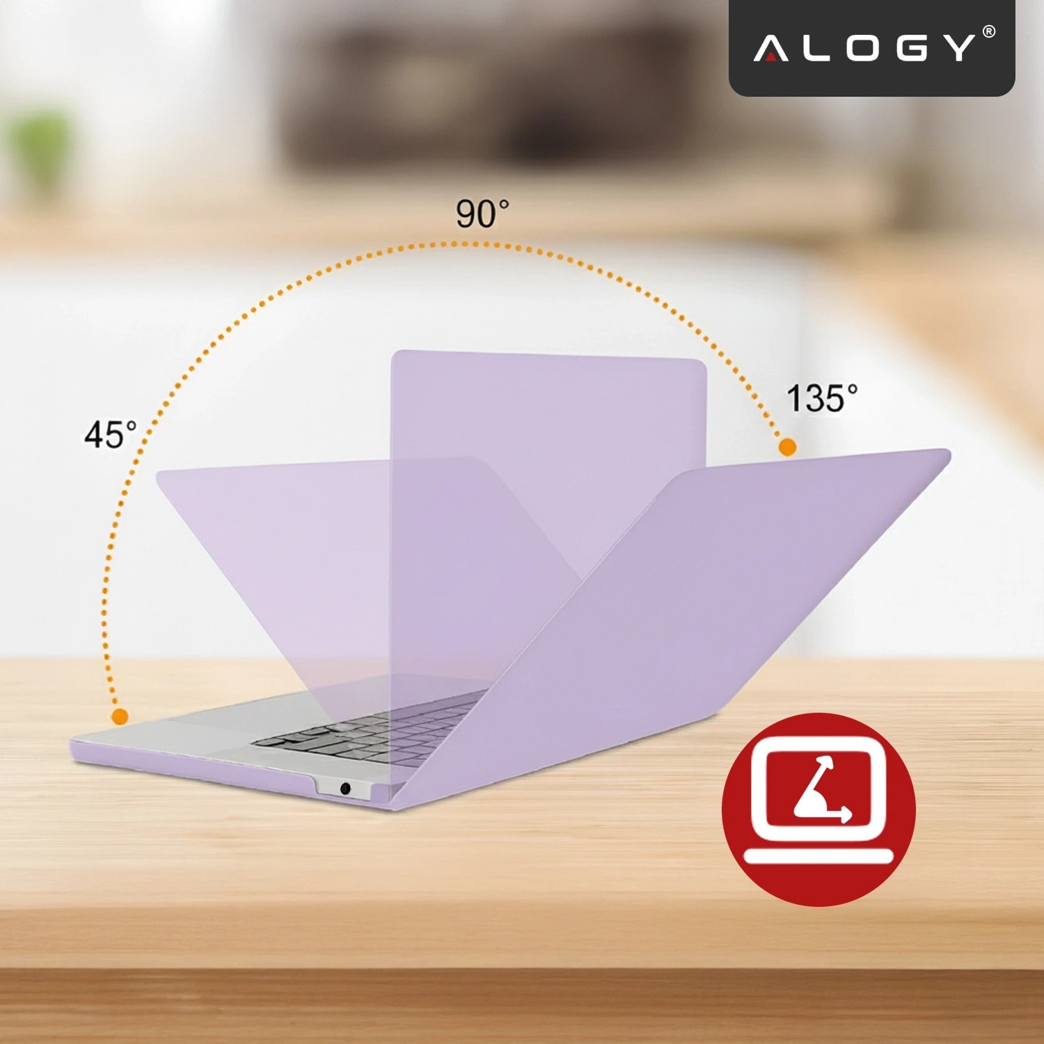 Etui Alogy AirGuard pentru MacBook Air 13.6" (M2/M3/M4) - Mat, Fiolet, Ultracompact, Set