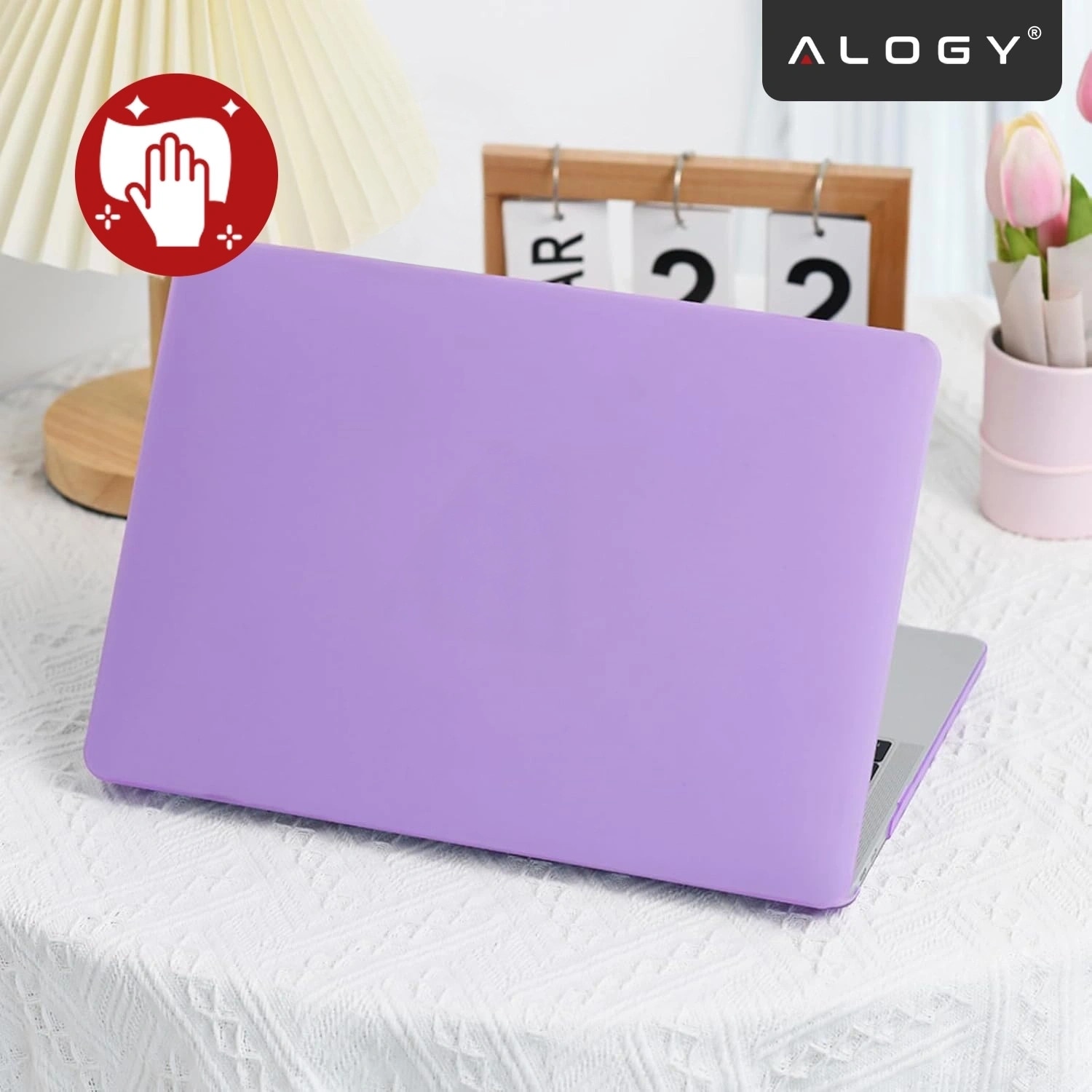 Etui Alogy AirGuard pentru MacBook Air 13.6" (M2/M3/M4) - Mat, Fiolet, Ultracompact, Set