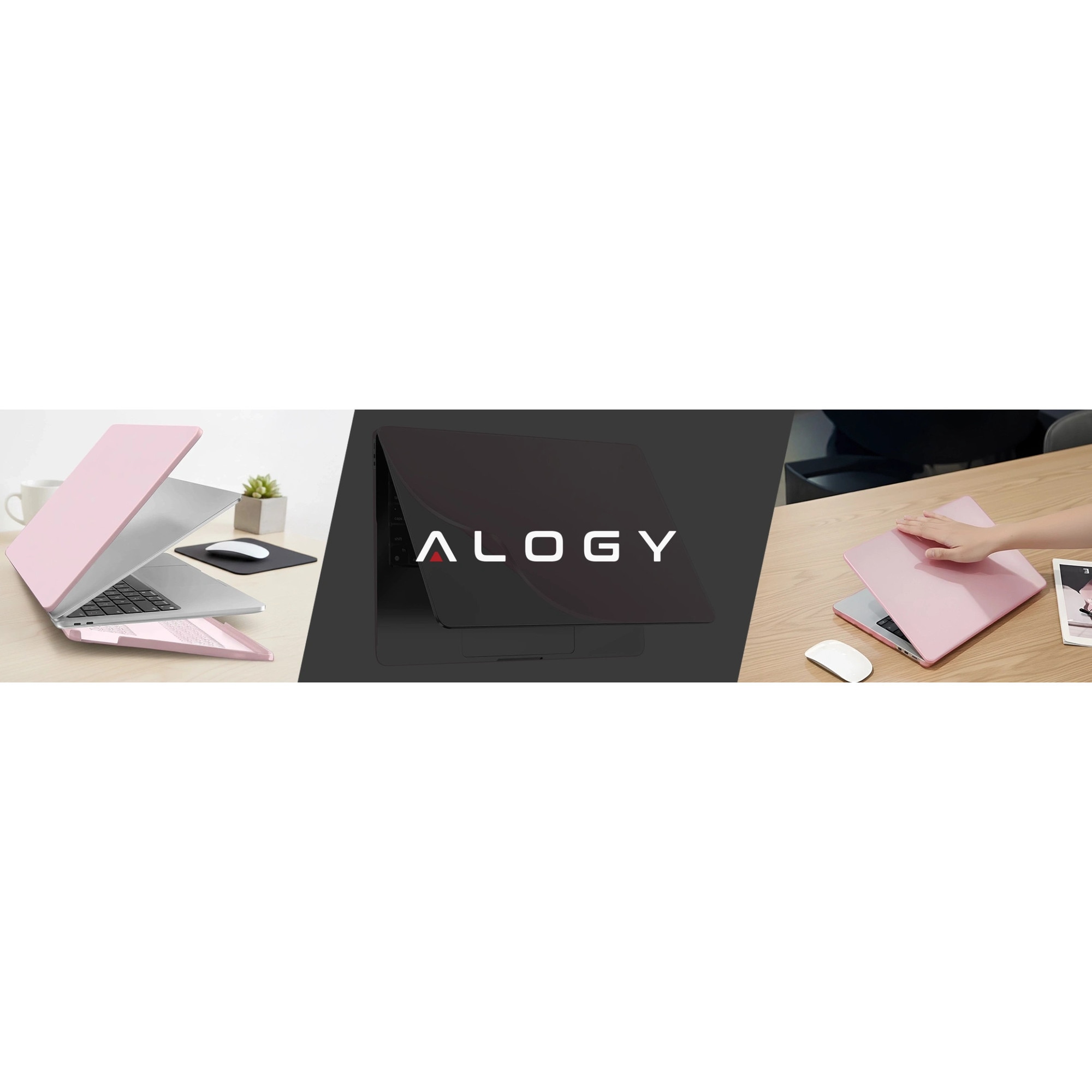 Etui pentru laptop, Alogy AirGuard, Apple MacBook Air 15" (M2/M3/M4) 2023-2025, mat roz, constructie flexibila, ultracompacta