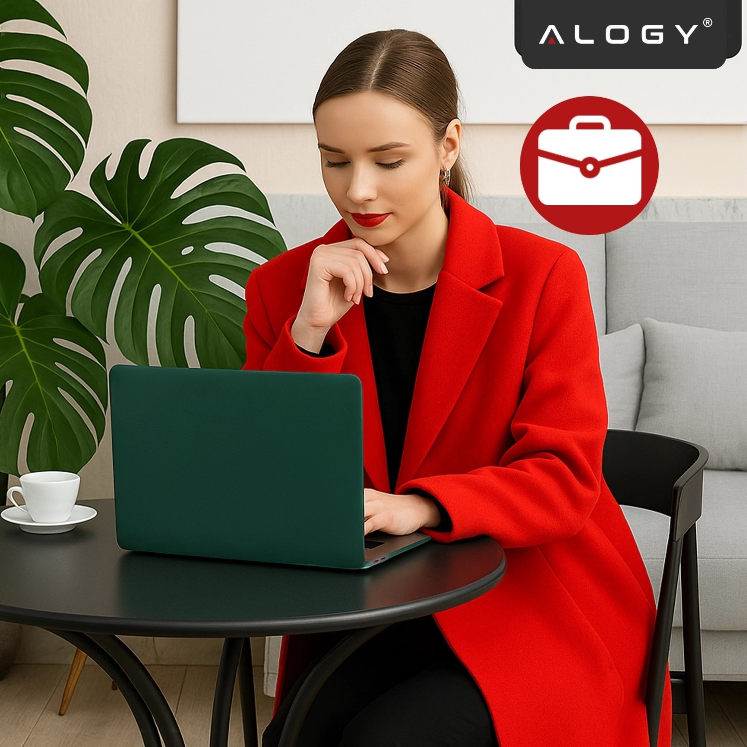Etui pentru MacBook Air 15" 2023-2025, Alogy AirGuard, mat, verde, constructie flexibila, protectie impotriva zgarieturilor