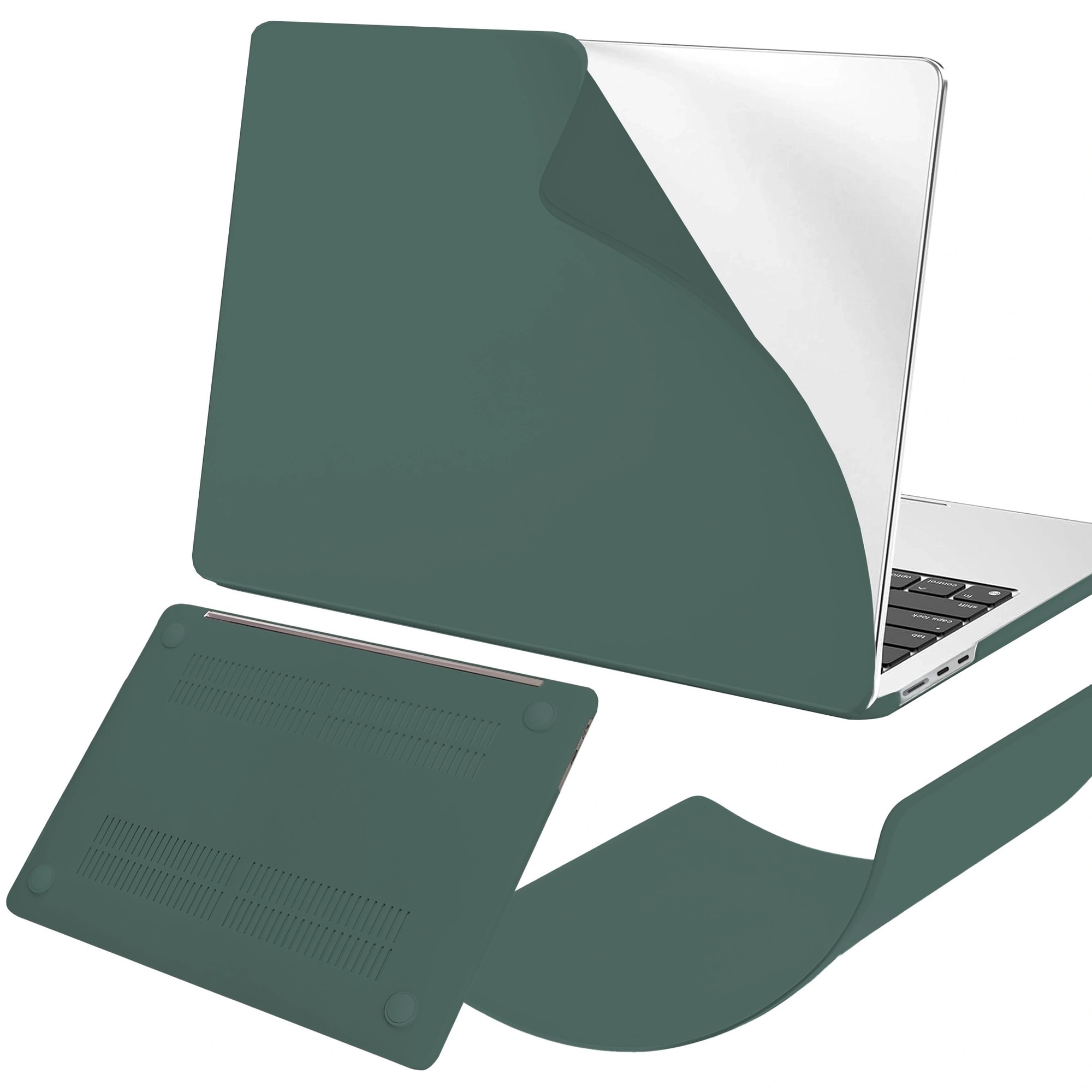 Etui pentru MacBook Air 15" 2023-2025, Alogy AirGuard, mat, verde, constructie flexibila, protectie impotriva zgarieturilor