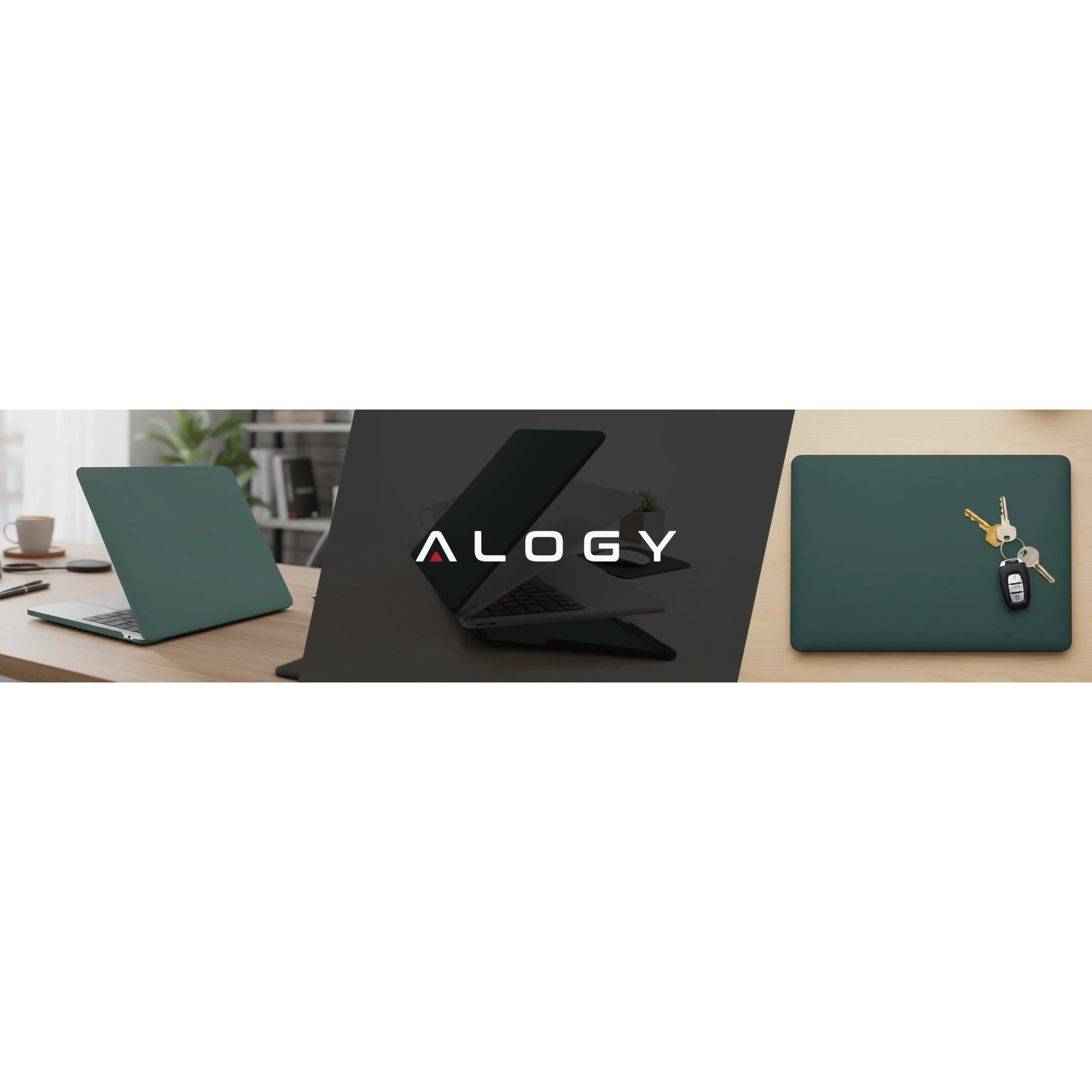 Etui pentru MacBook Air 15" 2023-2025, Alogy AirGuard, mat, verde, constructie flexibila, protectie impotriva zgarieturilor