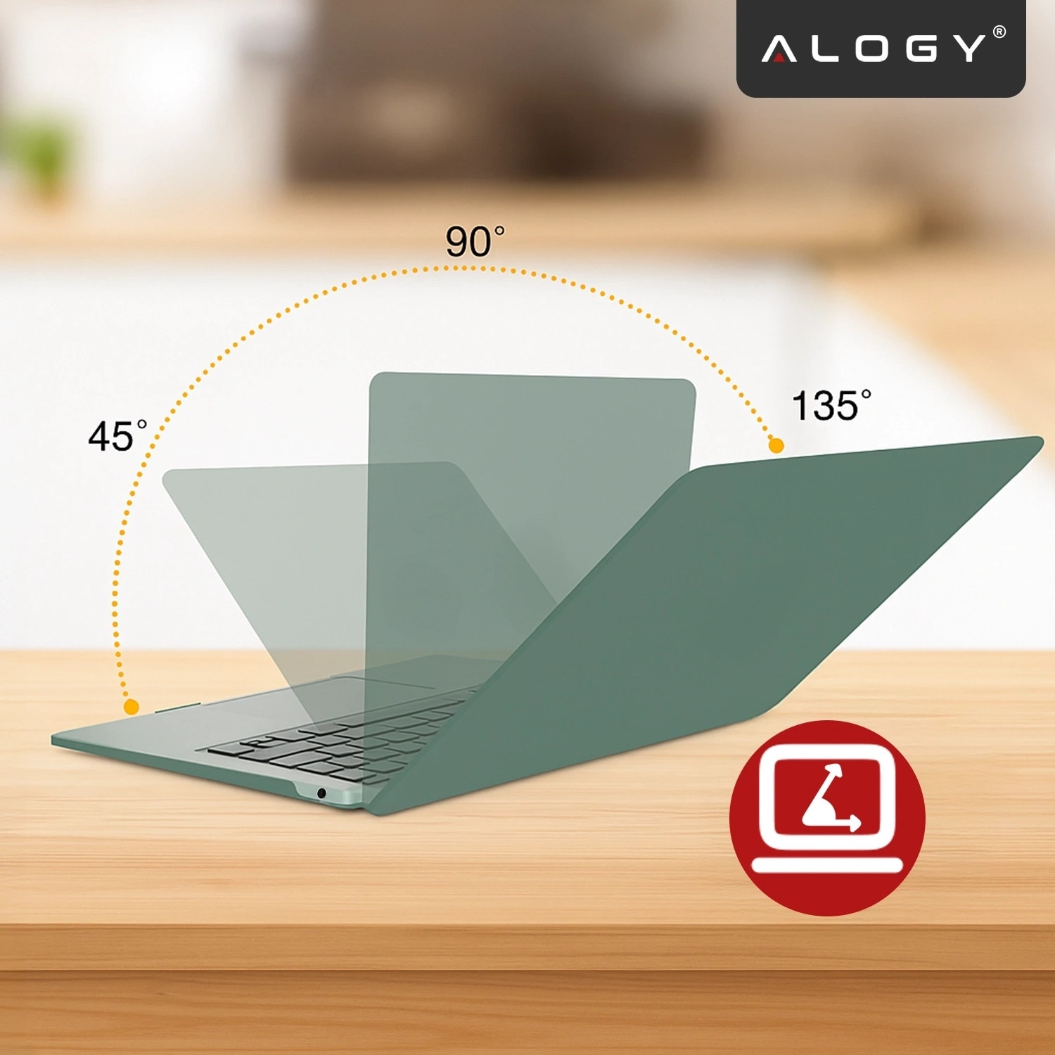 Etui pentru MacBook Air 15" 2023-2025, Alogy AirGuard, mat, verde, constructie flexibila, protectie impotriva zgarieturilor