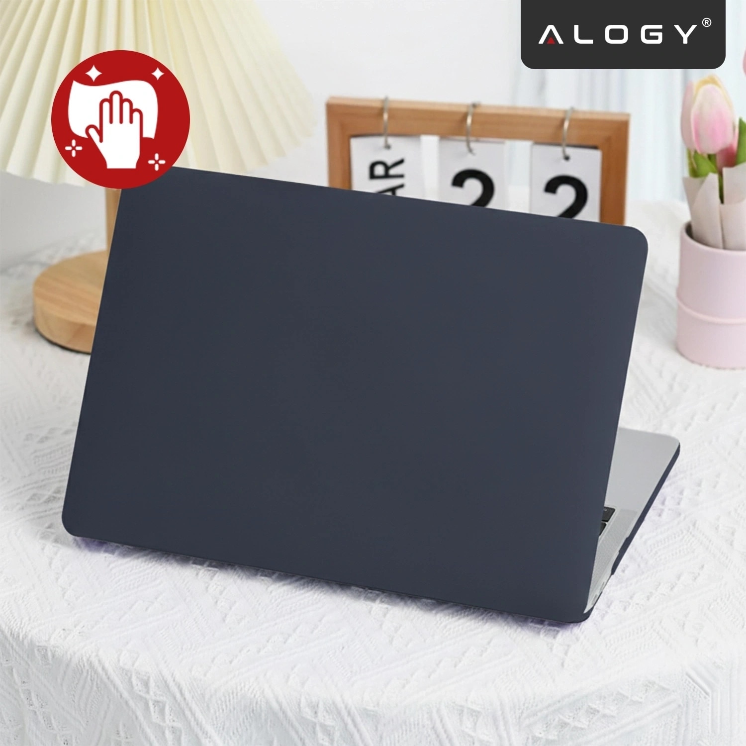 Etui laptop set Alogy AirGuard pentru MacBook Air 13.6" M2/M3/M4, mat, granat, 308x217mm