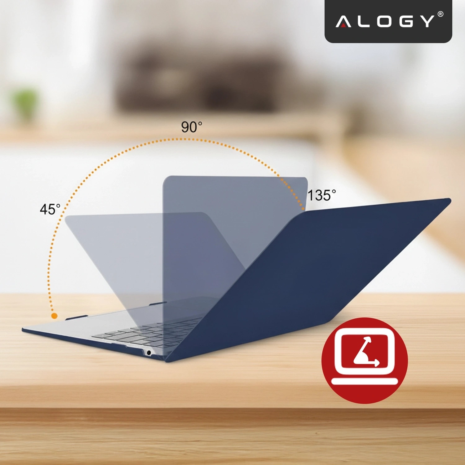 Etui laptop set Alogy AirGuard pentru MacBook Air 13 13.3" - mata, flexibila, albastru inchis