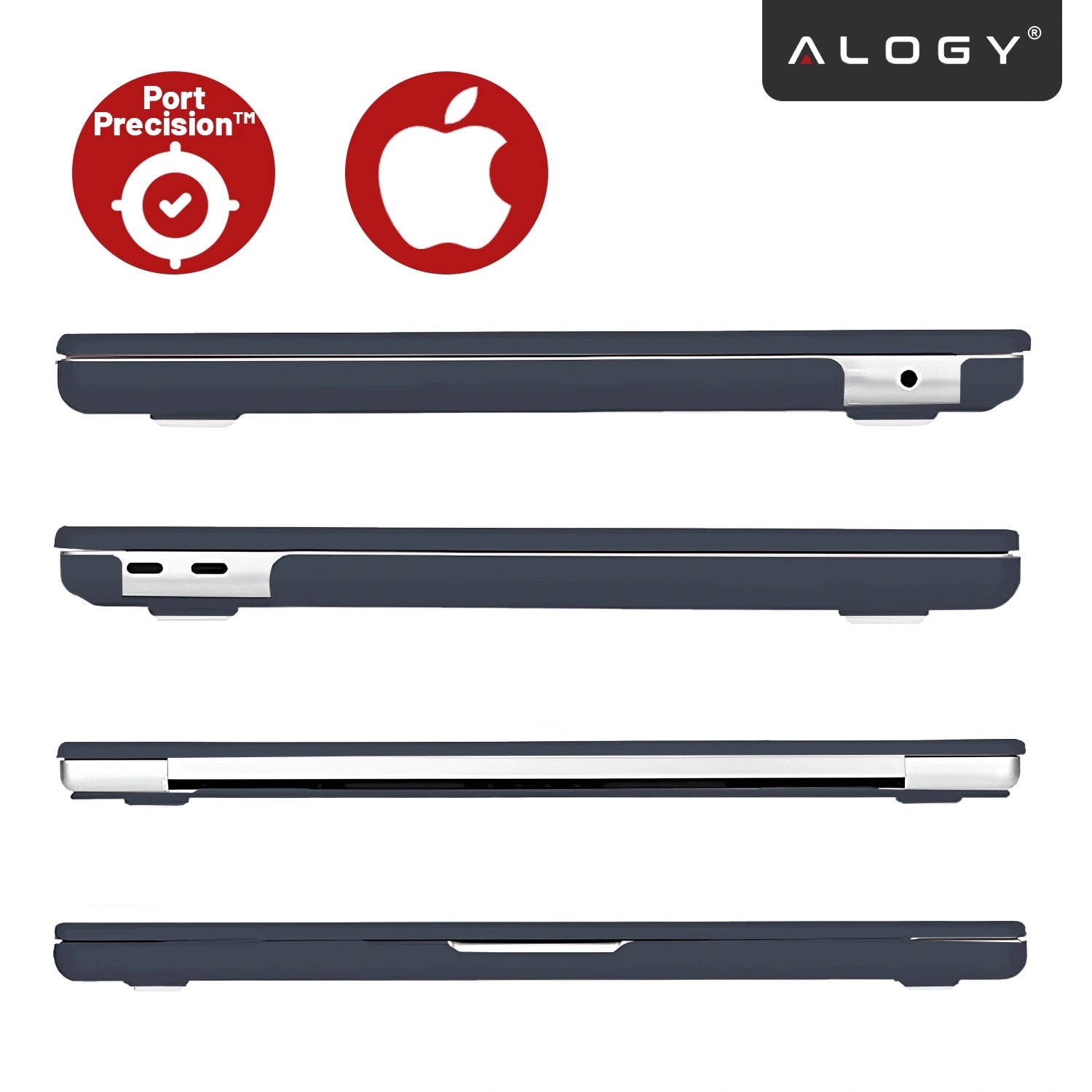 Etui laptop set Alogy AirGuard pentru MacBook Air 13 13.3" - mata, flexibila, albastru inchis