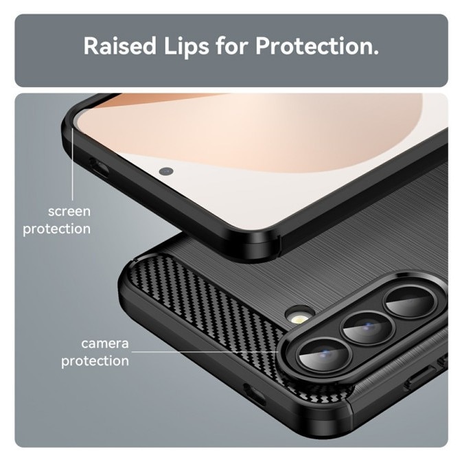Husa Spate Upzz® Carbon Pro, Compatibila Cu Samsung Galaxy A57 5G, Protectie Perfecta, Silicon, Black