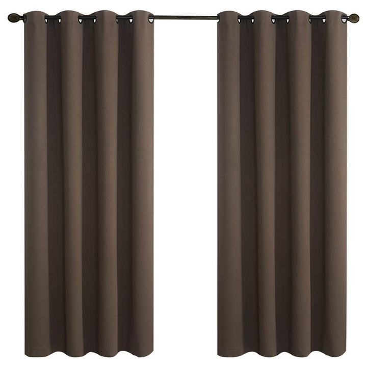 2 db sötétítő függöny szett, Rose Home Fashion, bársony, barna, 225x140cm