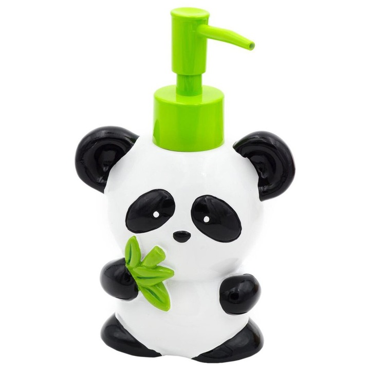 Dispenser de sapun Ridder PANDA, alb-verde, 210 ml, 101x161x74 mm, set 1 buc.