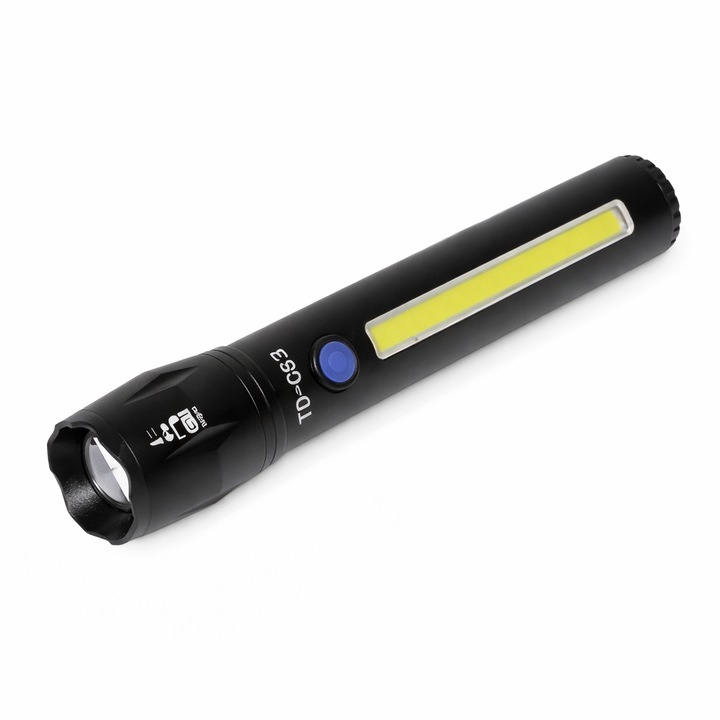 Lanterna reincarcabila CREE T6 7W cu COB lateral si zoom optic