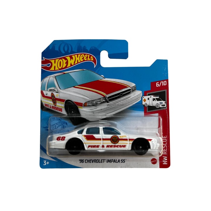 Masinuta Hot Wheels, 96 Chevrolet Impala SS, HW Rescue 2021, Alb, 1:64