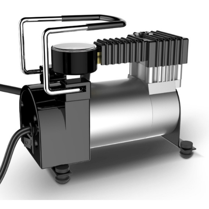 Компресор за кола 12V Heavy Duty, 965 kPa / 140 PSI, дебит на въздуха 35 L/min, аналогов манометър, захранване от запалка за кола, бързо напомпване на гуми