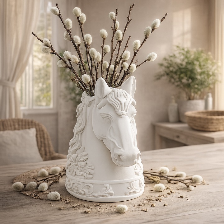 Kreatív készlet - Festhető gipsz figura - Lófej - 9,5 x 6,5 x 7,5 cm