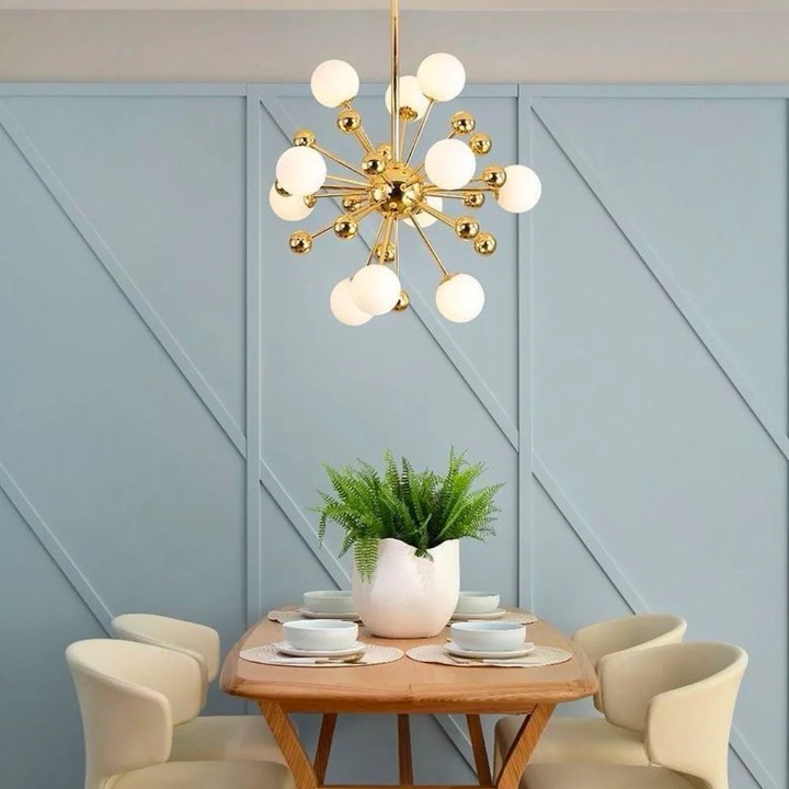 Lustra Auriemma, 12xG9, Diametru 78, Inaltime 107, IP20, Auriu, Acril, Metal, Becuri Neincluse