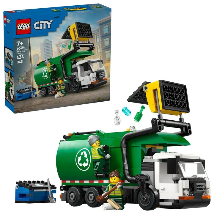 LEGO City 60495 Комплект за строителство Камион за рециклиране, конструкционна играчка