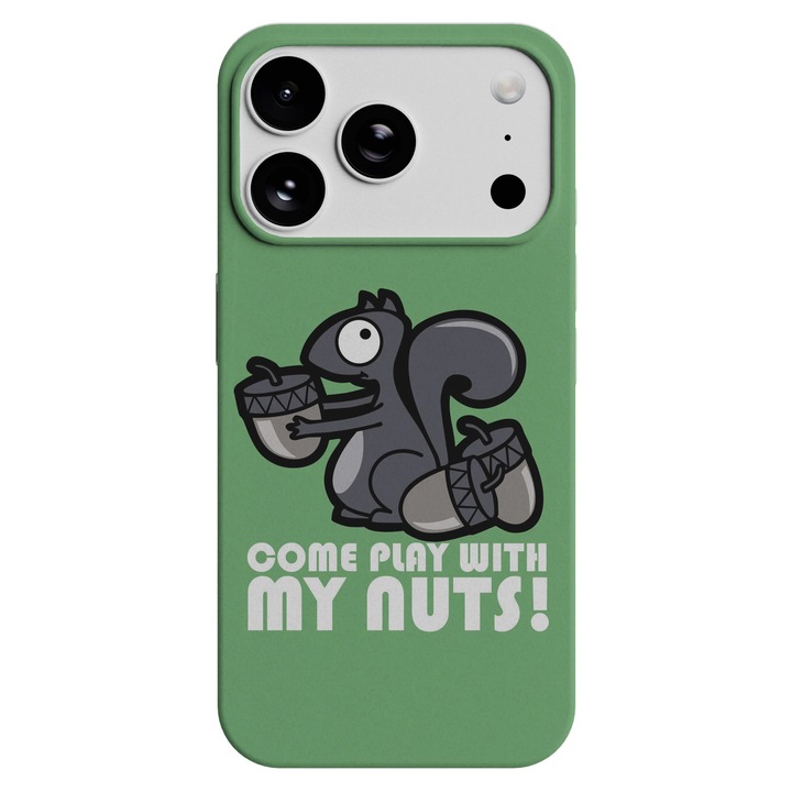 Husa telefon Premium pentru Apple iPhone 17 Pro Max, Viceversa, model Play with my nuts, Silicon, TPU