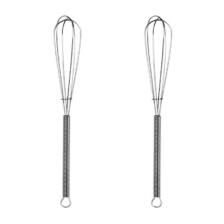 Set 2 teluri manuale din otel inoxidabil, 8 inch, design nesting, rezistente la coroziune