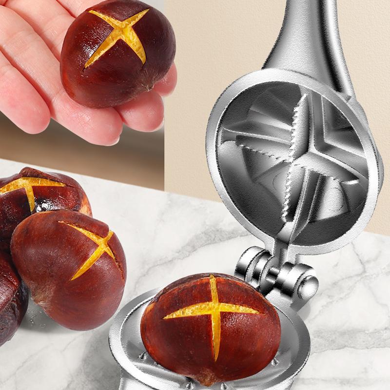 Cleste pentru castane din aliaj de aluminiu, lama zimtata, maner ...