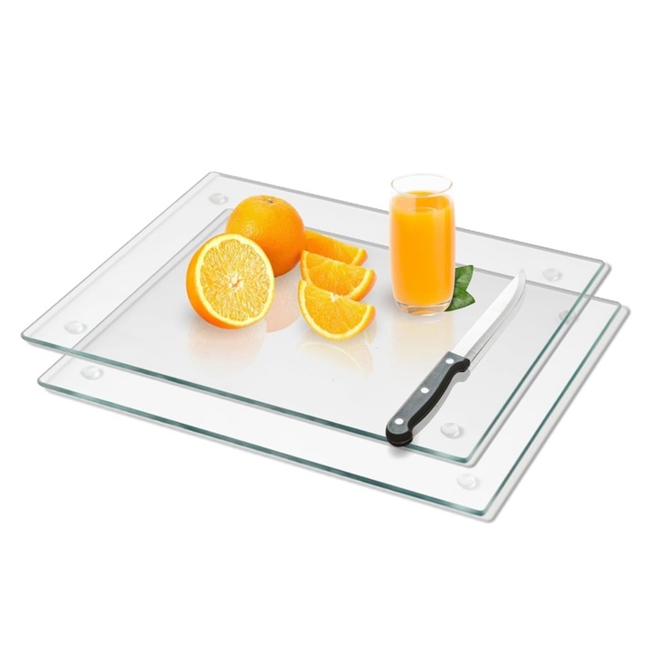 Tocatoare de bucatarie, Generic, set 2 bucati, acrilic transparent, 32x22.5x0.5cm
