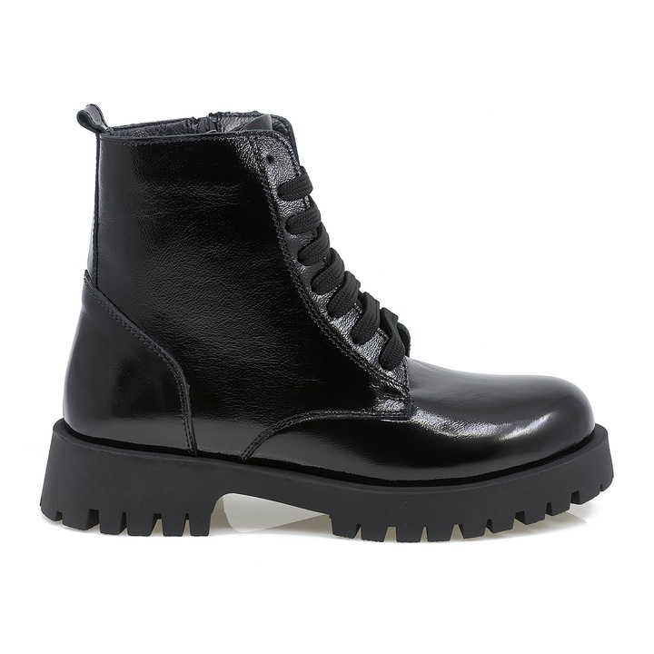 Ghete dama casual, Anna Viotti, D22-D-118, Negru lucios