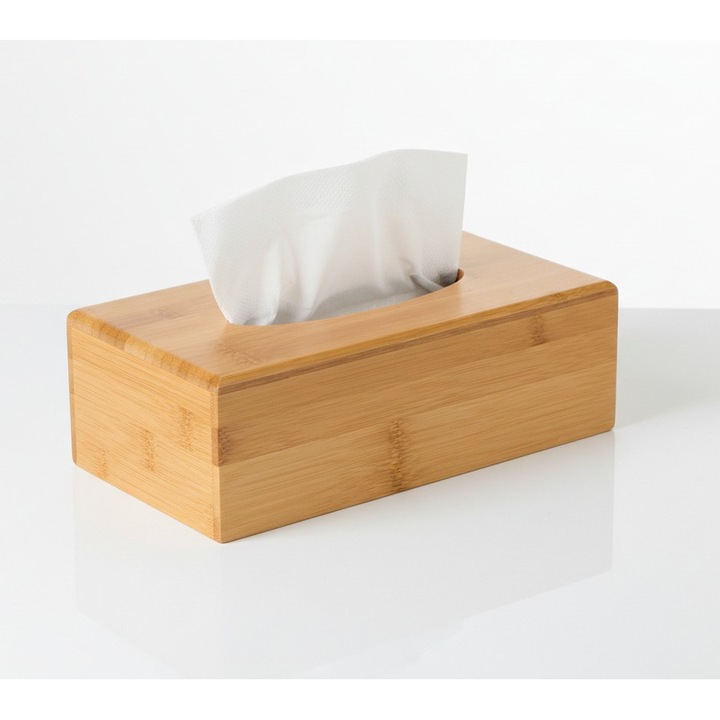 Cutie decorativa din bambus, pentru servetele, SyaMAG, 28x15x9 cm