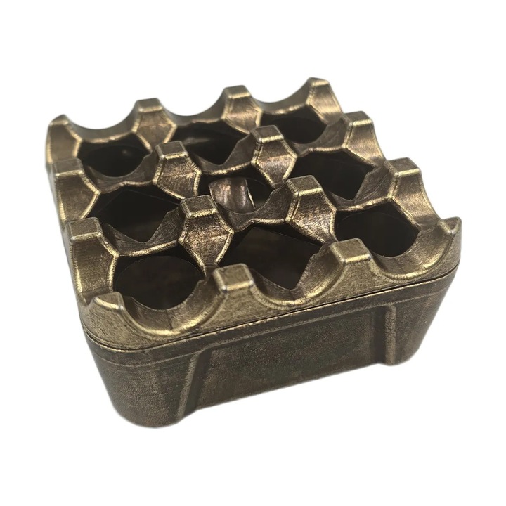 Scrumiera metalica patrata, 7xh3.5 cm, EHA - Auriu