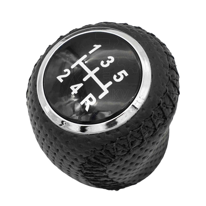 SKV топка за скоростен лост, FIAT Punto Grande, черна, еко кожа