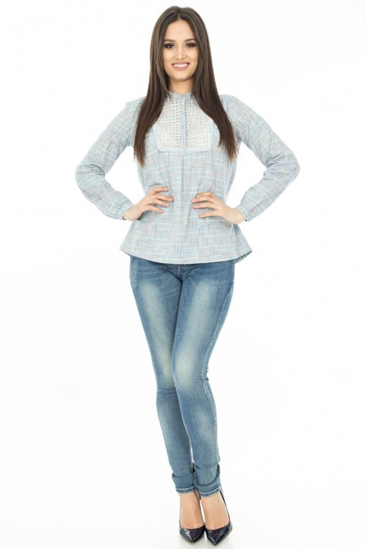 Bluza albastra de dama, ROH, din bumbac , M