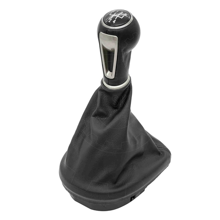 Set nuca/manson schimbator de viteze SKV, compatibil cu SEAT Leon II, Altea, Toledo III, negru/argintiu