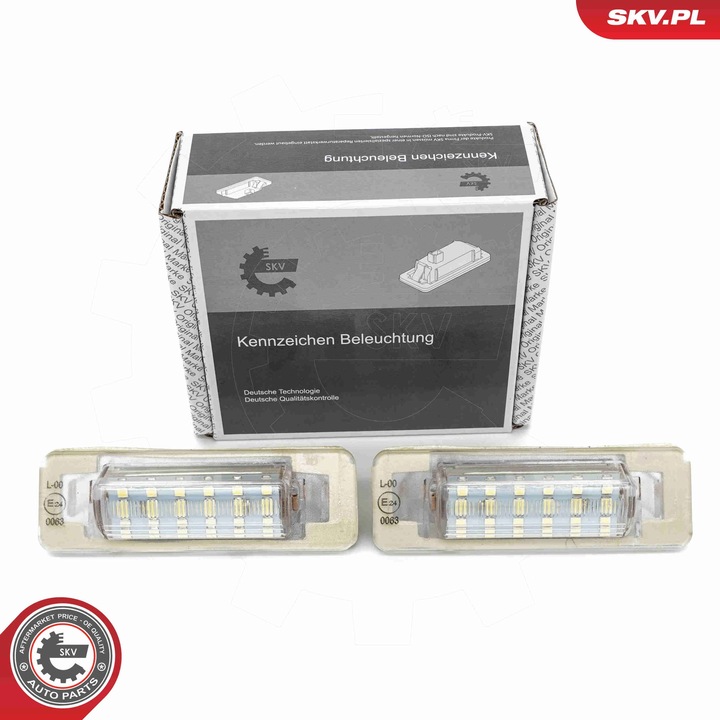 SKV LED rendszámtábla lámpa, MERCEDES-BENZ 124 190 C-osztály E-osztály modellekkel kompatibilis, OE kód: A12 482 002 56
