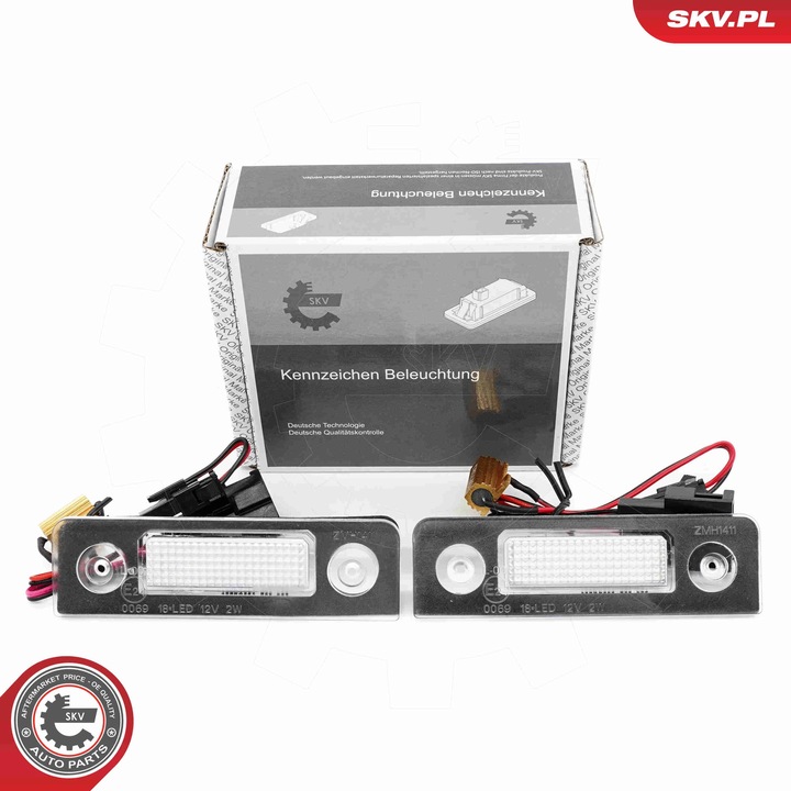SKV LED rendszámtábla világítás, kompatibilis SKODA Octavia II Roomster, 1Z0943021B