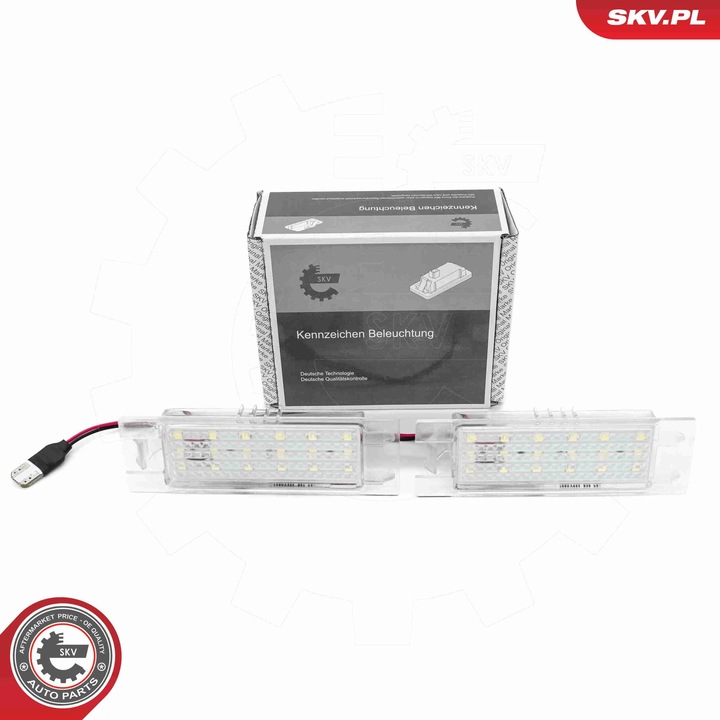 SKV LED rendszámtábla világítás, kompatibilis OPEL Adam Astra G H J K Cascada Corsa C D E Insignia A Meriva A B Tigra Vectra C modellekkel, OE kód: 13251936
