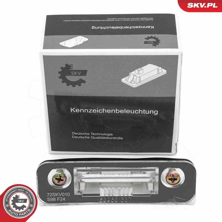 SKV 72SKV010 rendszámtábla lámpa, kompatibilis a FORD Fiesta V, Fusion, Mondeo II modellekkel