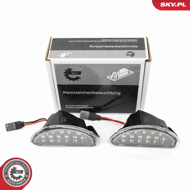 SKV LED-es rendszámtábla lámpa, 81270-0H010, készlet, kompatibilis a TOYOTA Aygo modellel