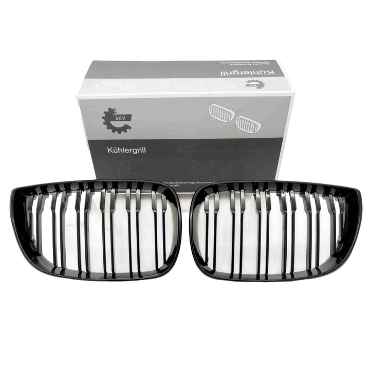 Grila radiator SKV, set L+P, negru lucios, pentru BMW 1 E81/E87