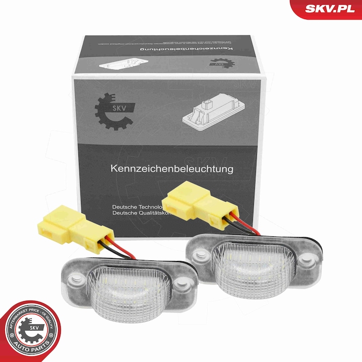 SKV LED rendszámtábla lámpa, kompatibilis SEAT Ibiza IV, VW Golf II, Jetta II modellekkel, OE kód: 191943167