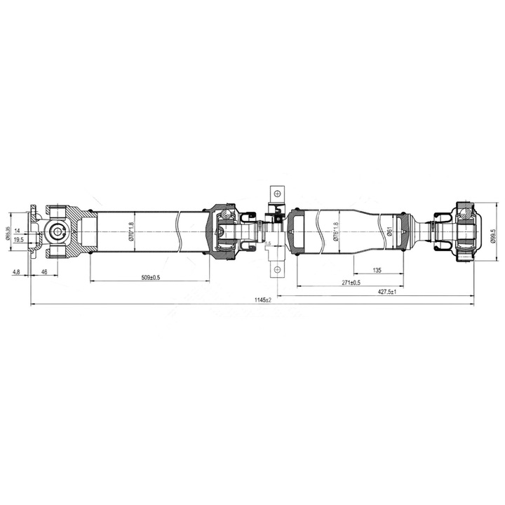 Карданна ос, SKV, 76SKV113, за LAND ROVER Range Rover Sport I