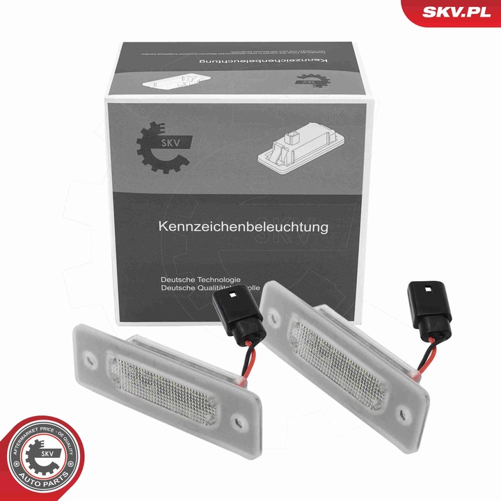 SKV LED rendszámtábla lámpa, BMW 5 (E34) 7 (E32) kompatibilis, OE kód: 63261378056, teljes készlet