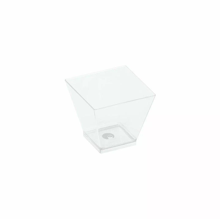 Pahare biodegradabile pentru deserturi, 60 ml, set 50 bucati, transparent, 5x5x4,5 cm