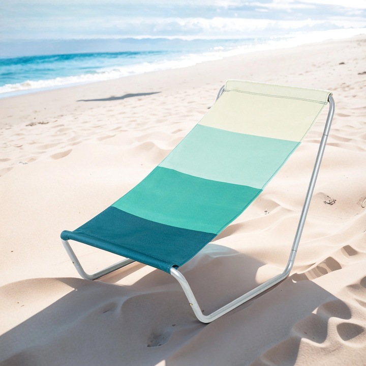 Sezlong turistic pliabil cu torba, BE-ACTIVE.PL, Oxford 600D, ombre albastru, maxim 120 kg
