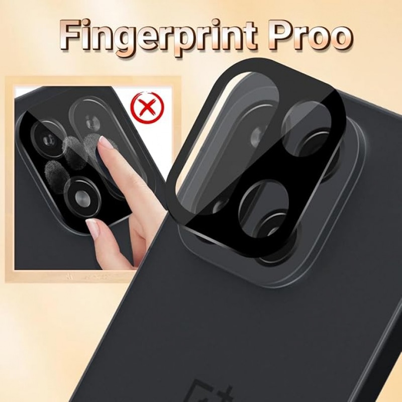 Set 2 Folii Protectie Camera Foto, Sticla Securizata, 9H, Negru, 0.33mm, compatibile cu OnePlus 15