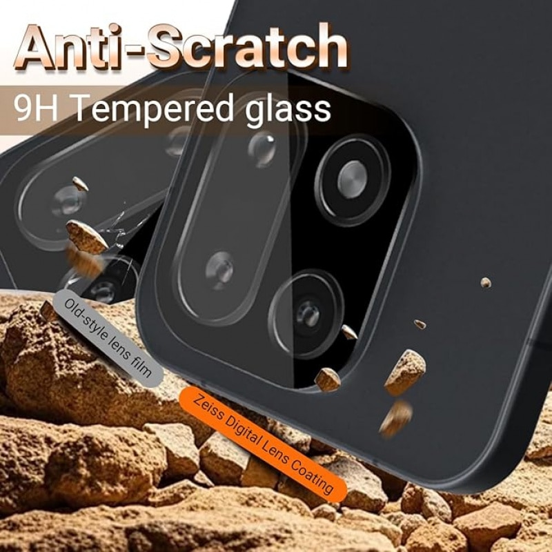 Set 2 Folii Protectie Camera Foto, Sticla Securizata, 9H, Negru, 0.33mm, compatibile cu OnePlus 15