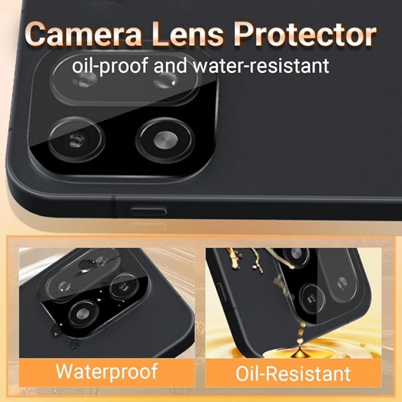 Set 2 Folii Protectie Camera Foto, Sticla Securizata, 9H, Negru, 0.33mm, compatibile cu OnePlus 15
