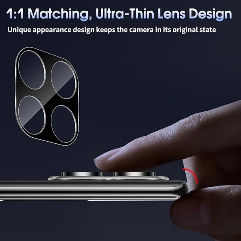 Set 2 folii sticla securizata 9H protectie camera compatibile cu Xiaomi 15T negru 0.33mm